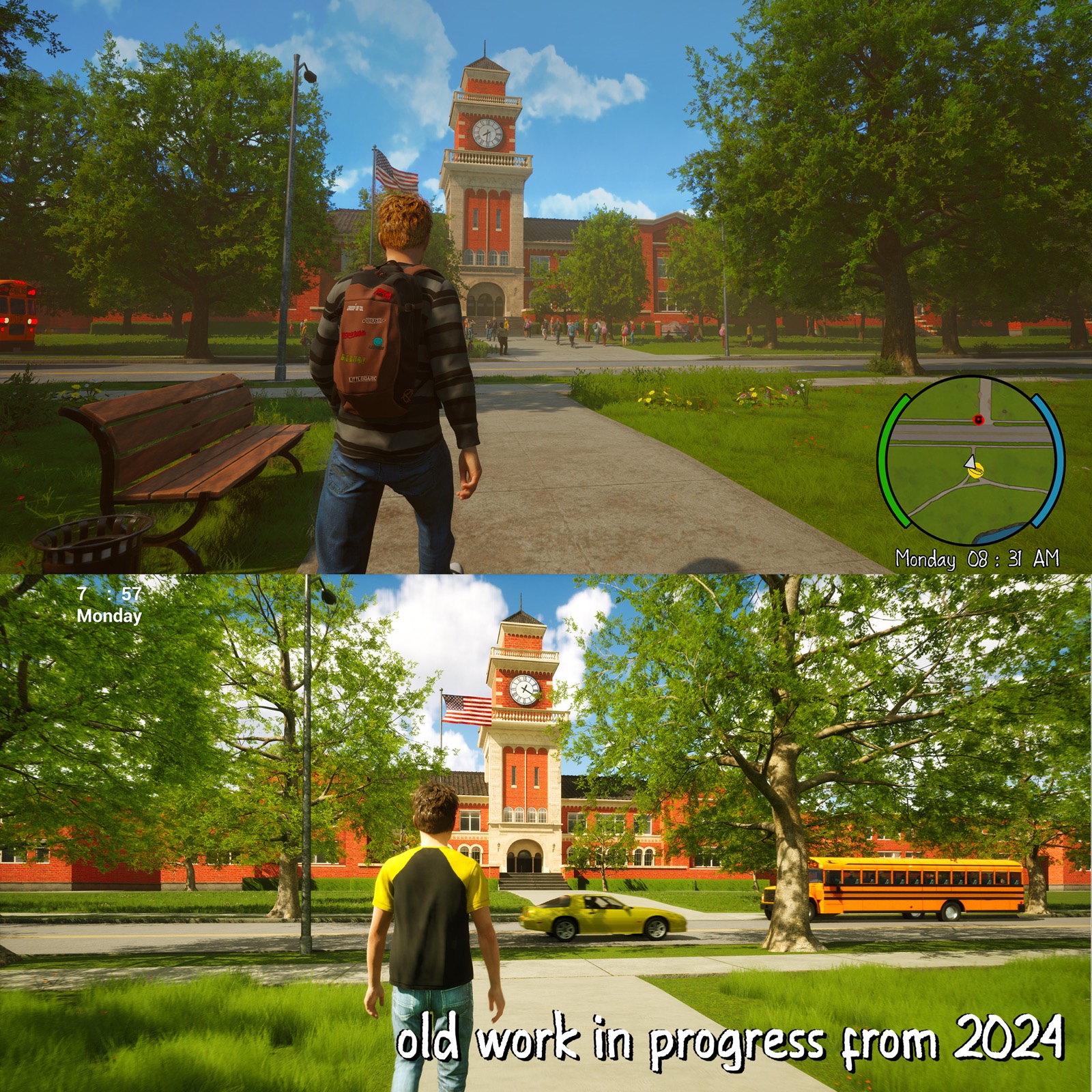 Later official version of the Agefield High school environment