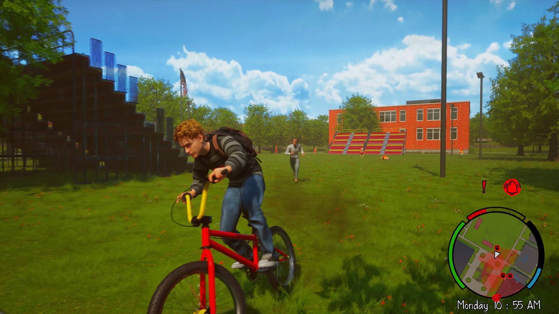 Official Agefield High screenshot of Sam riding through town